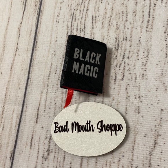 Witchwood Bags Jewelry - *Witchwood Bags Vegan Leather Mini Bound Book Lapel Pin in Black Magic